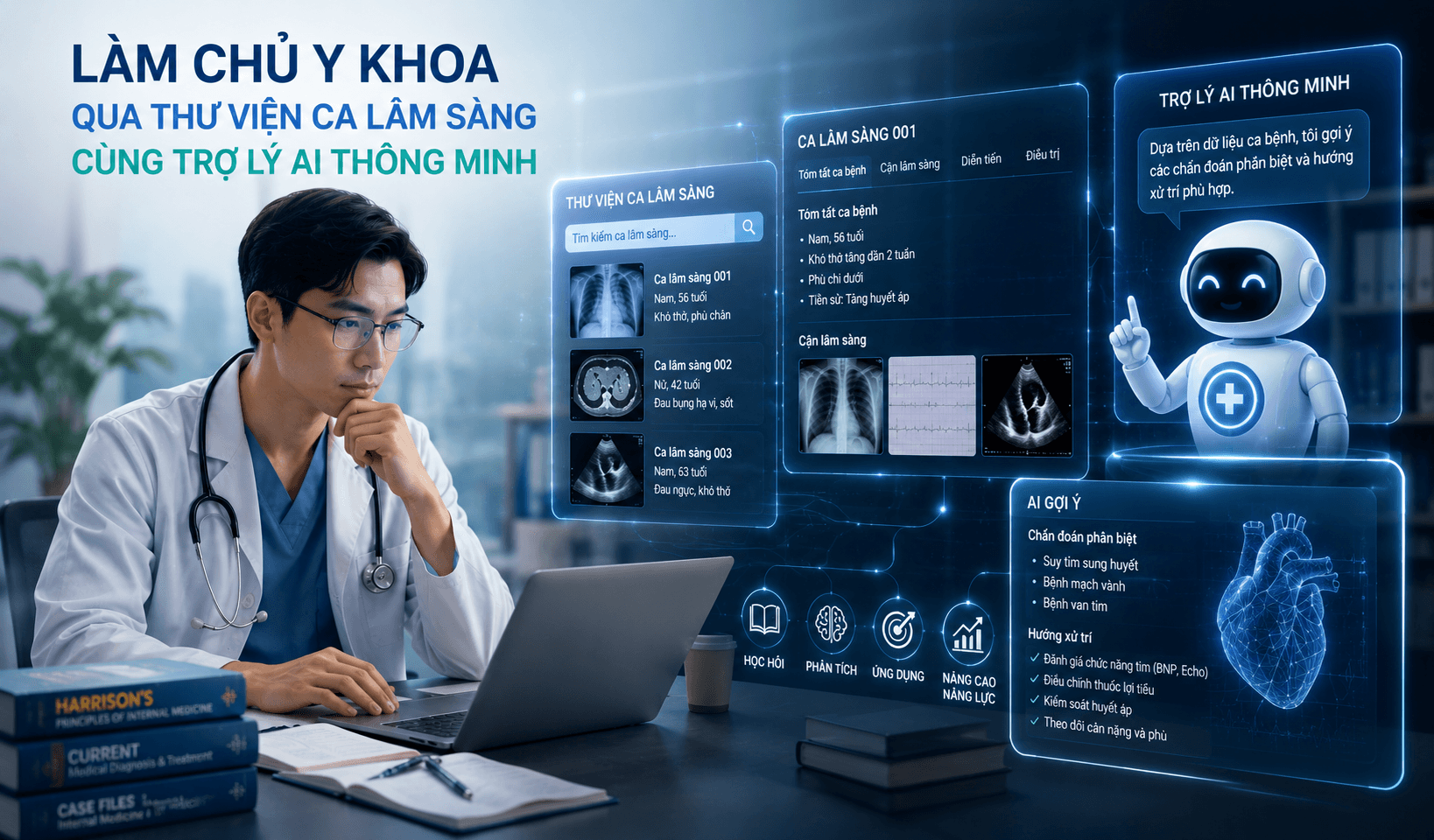 Làm chủ y khoa qua thư viện ca lâm sàng cùng trợ lý AI thông minh 