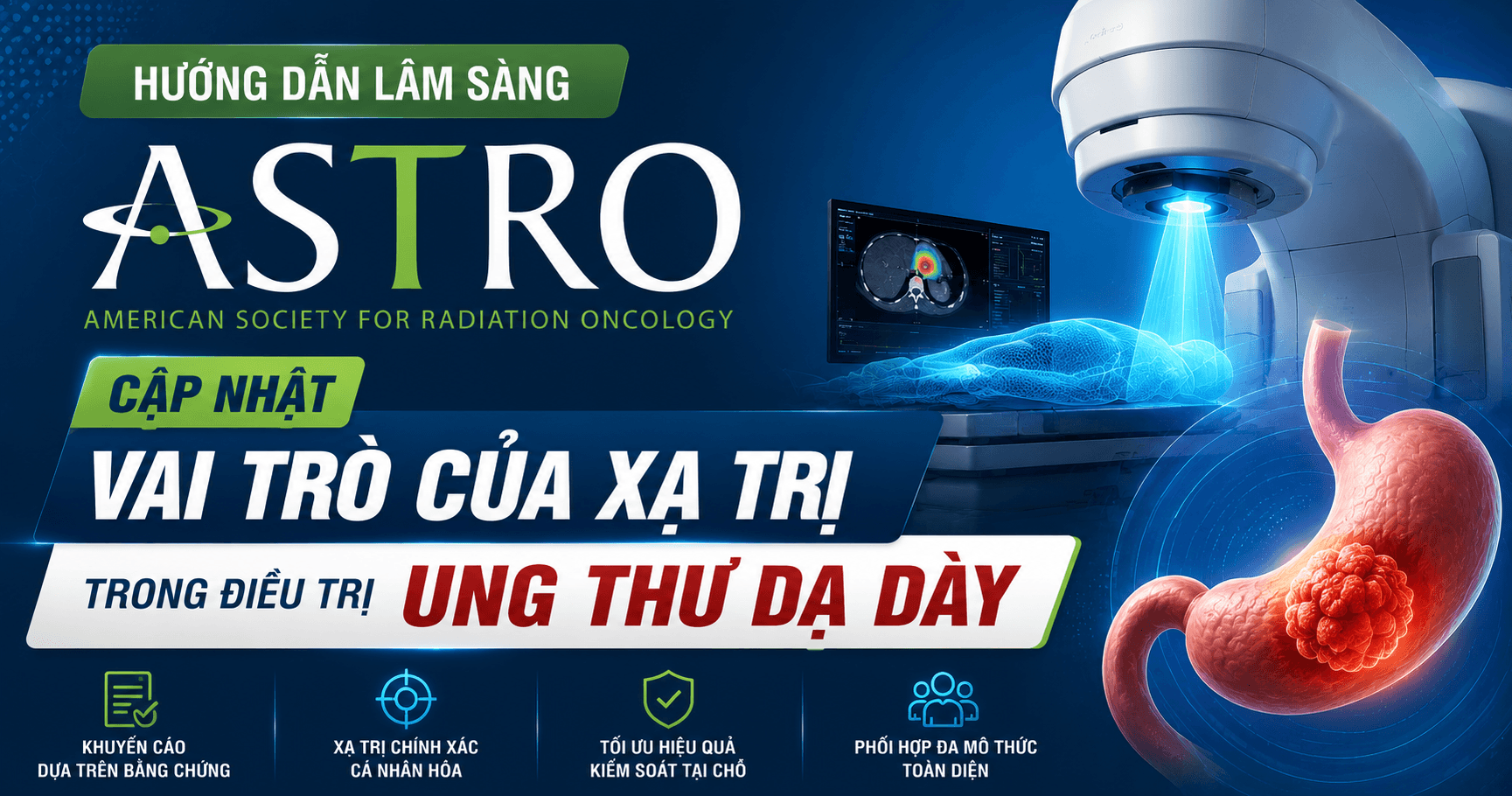 Xạ trị ung thư dạ dày: Toàn bộ hướng dẫn lâm sàng ASTRO 2026 cho bác sĩ ngoại khoa và ung bướu